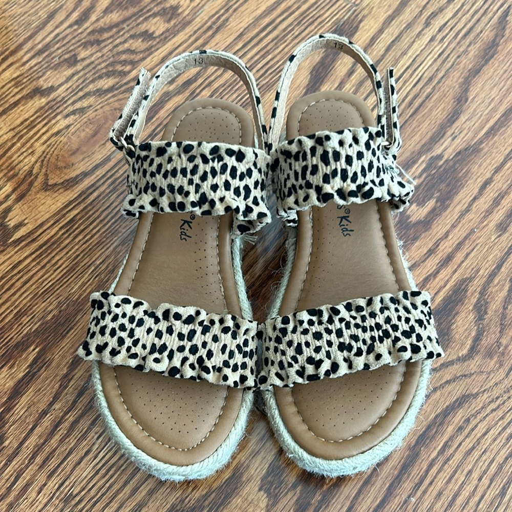 Girls Leopard Wedges